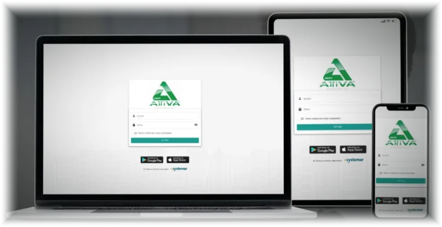 Portal do Condômino da Attiva em notebook, tablet e celular